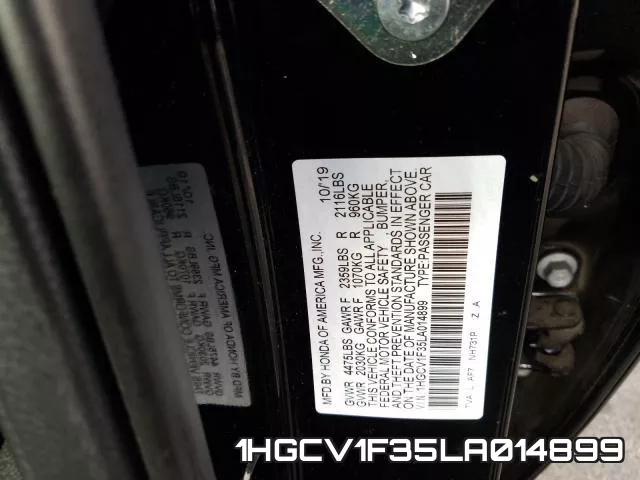1HGCV1F35LA014899 фото 2