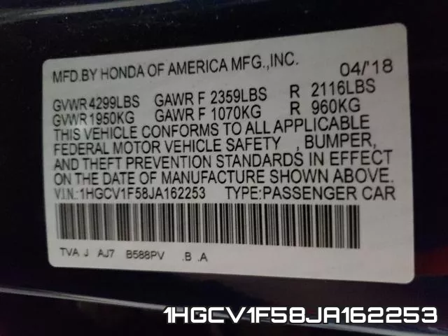1HGCV1F58JA162253 фото 2
