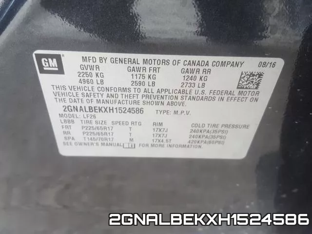 2GNALBEKXH1524586 фото 2