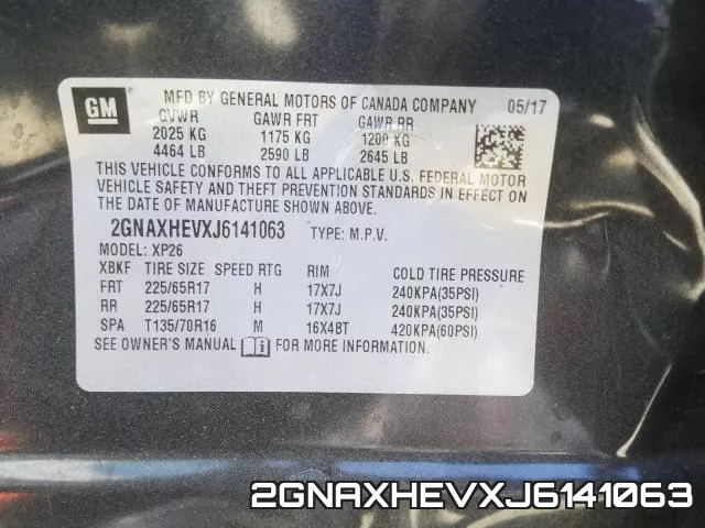 2GNAXHEVXJ6141063 фото 2