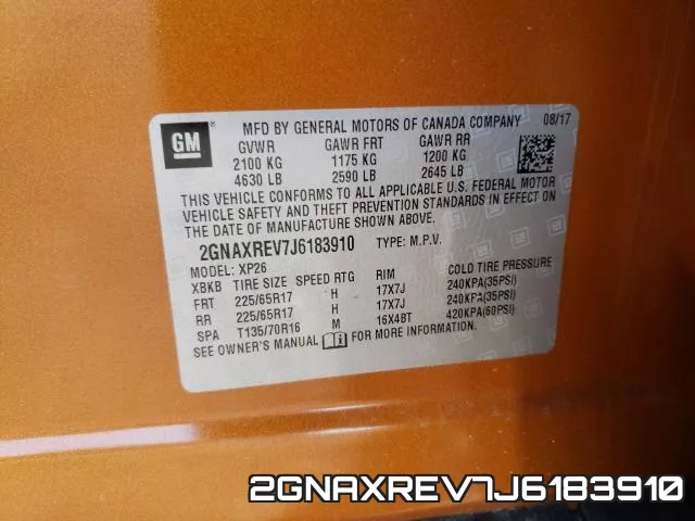 2GNAXREV7J6183910 фото 2