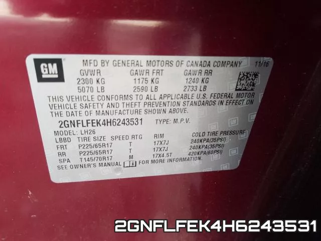 2GNFLFEK4H6243531 фото 2