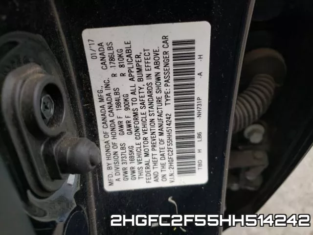 2HGFC2F55HH514242 фото 2