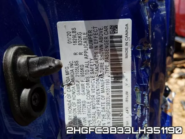 2HGFC3B33LH351190 фото 2