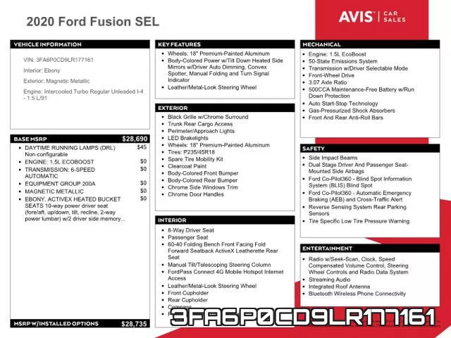 3FA6P0CD9LR177161 фото 2