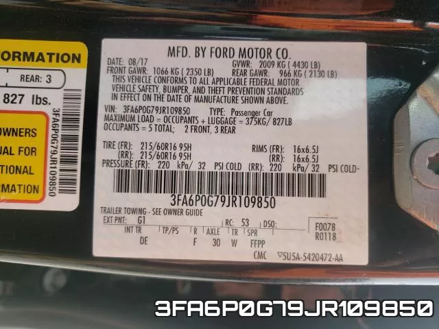 3FA6P0G79JR109850 фото 2