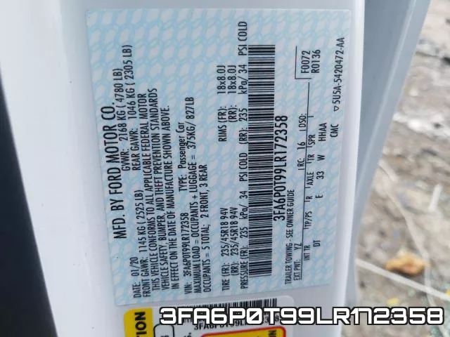 3FA6P0T99LR172358 фото 2