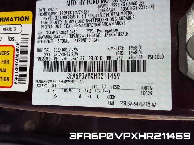 3FA6P0VPXHR211459 фото 2