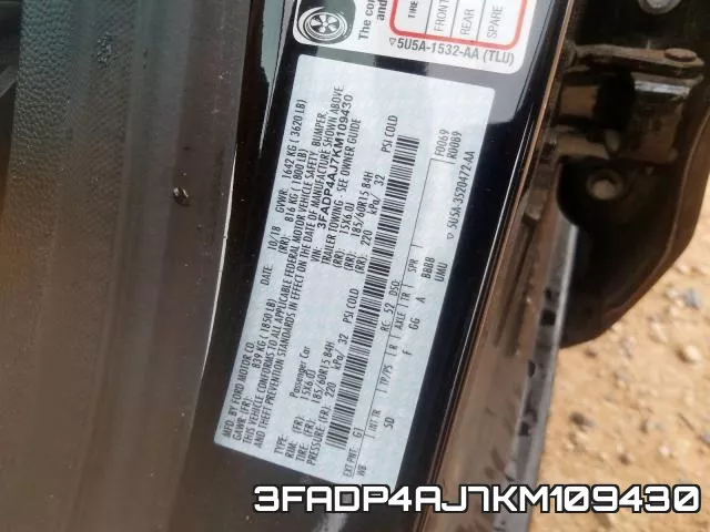 3FADP4AJ7KM109430 фото 2