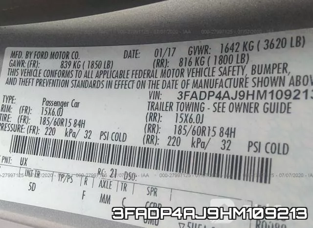 3FADP4AJ9HM109213 фото 10