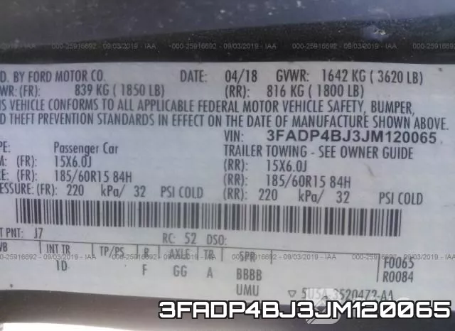 3FADP4BJ3JM120065 фото 9