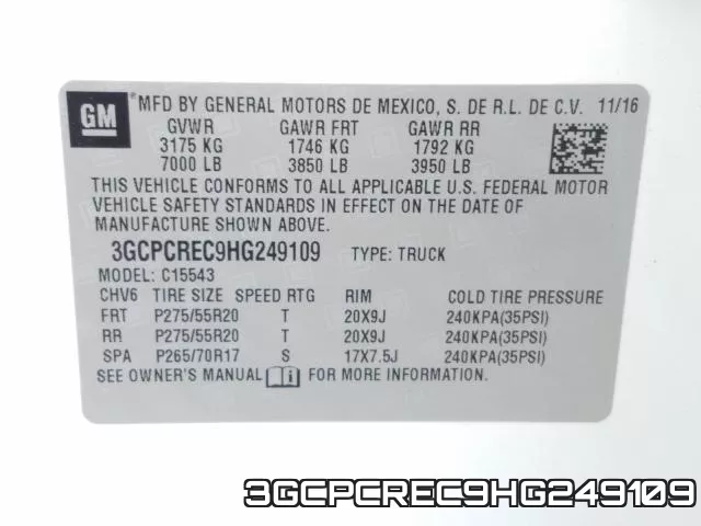 3GCPCREC9HG249109 фото 2