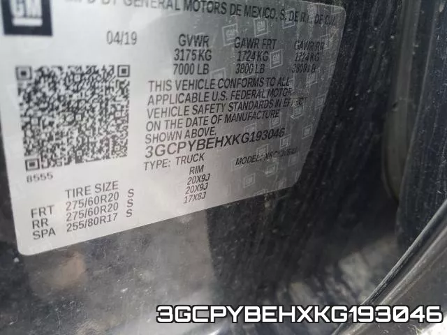 3GCPYBEHXKG193046 фото 2