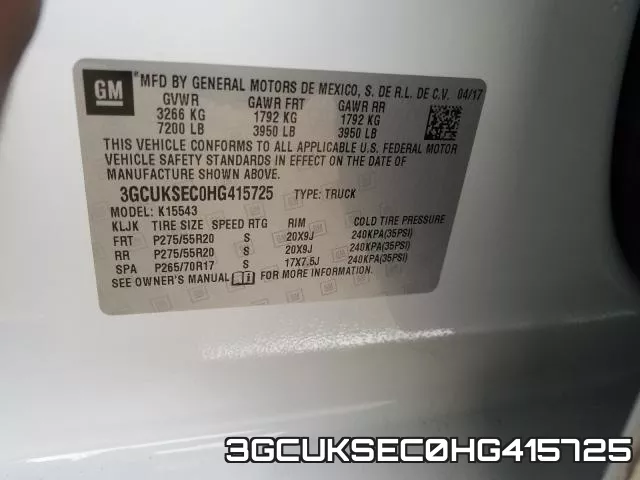 3GCUKSEC0HG415725 фото 2