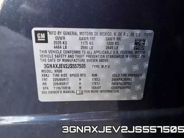 3GNAXJEV2JS557505 фото 2