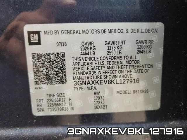 3GNAXKEV8KL127916 фото 2