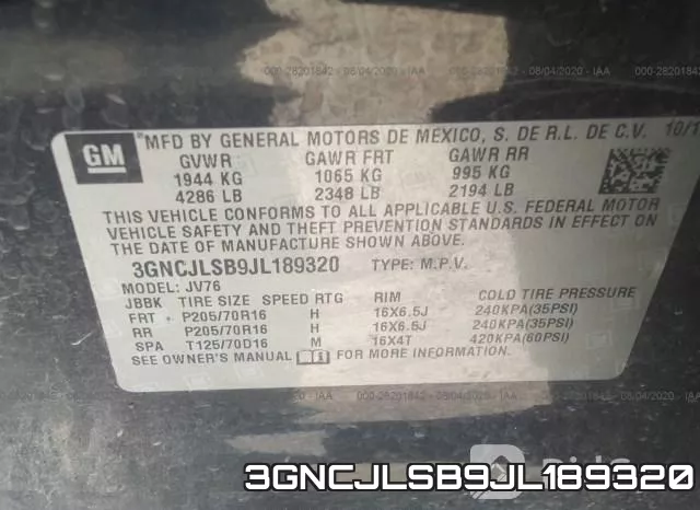 3GNCJLSB9JL189320 фото 10