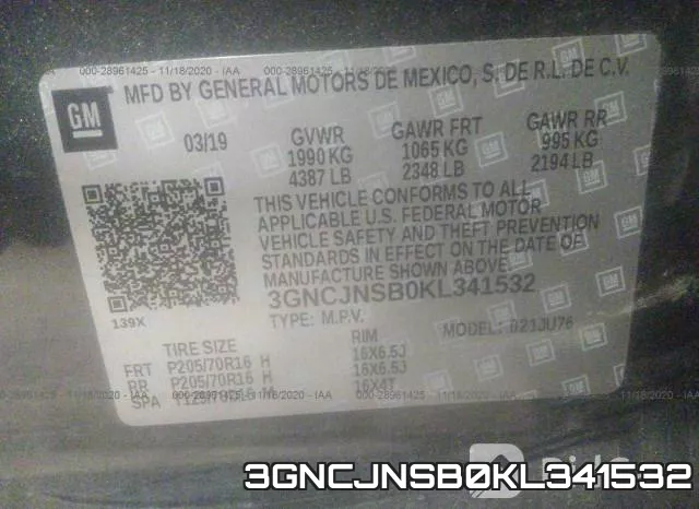 3GNCJNSB0KL341532 фото 10