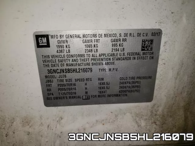 3GNCJNSB5HL216079 фото 2