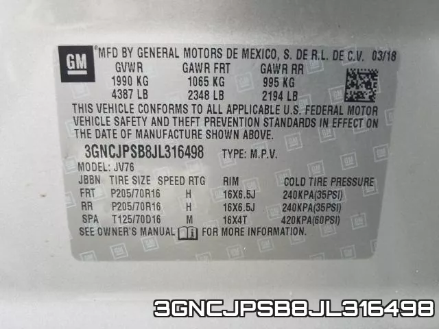 3GNCJPSB8JL316498 фото 2