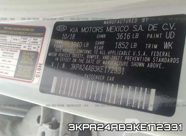 3KPA24AB3KE172331 фото 10