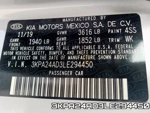 3KPA24AD3LE294450 фото 2