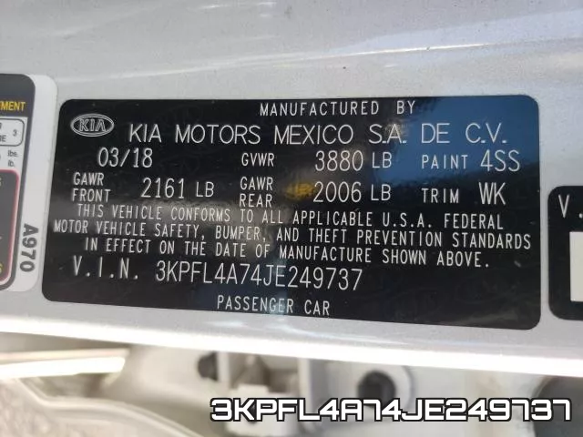 3KPFL4A74JE249737 фото 2