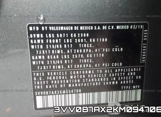 3VV0B7AX2KM094706 фото 10