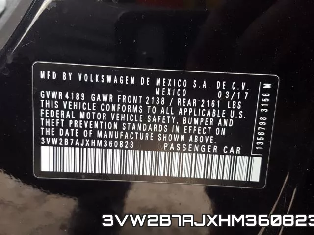 3VW2B7AJXHM360823 фото 2