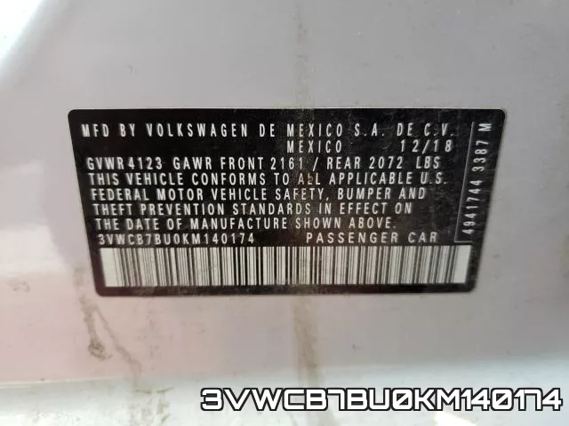 3VWCB7BU0KM140174 фото 2