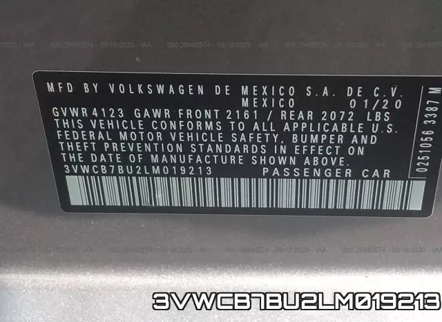 3VWCB7BU2LM019213 фото 10