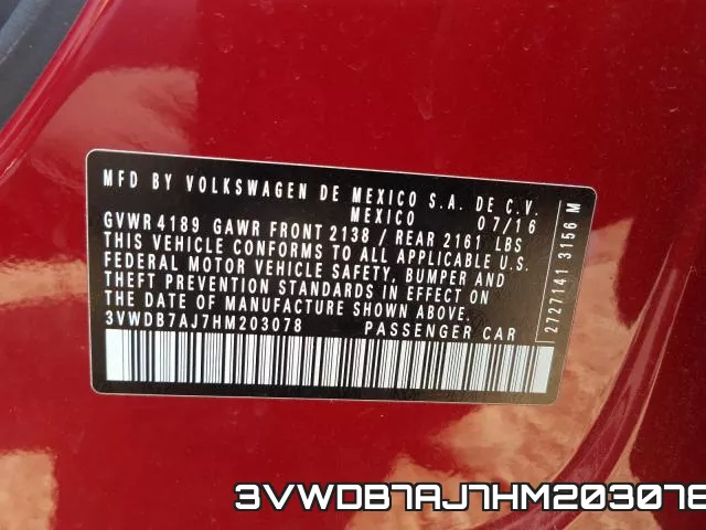 3VWDB7AJ7HM203078 фото 2