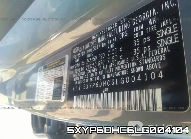 5XYP6DHC6LG004104 фото 10