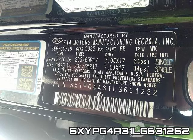 5XYPG4A31LG631252 фото 10