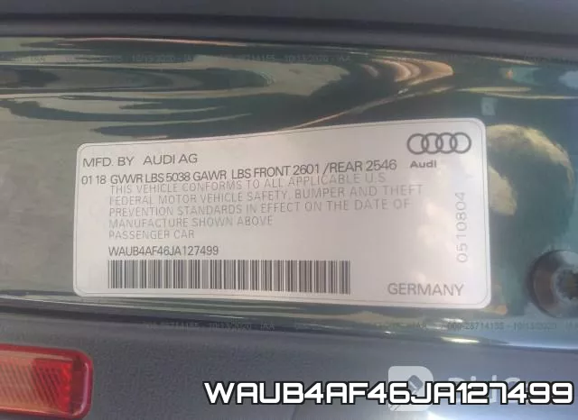 WAUB4AF46JA127499 фото 10