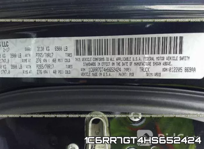 1C6RR7GT4HS652424 фото 10