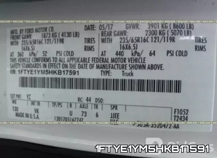 1FTYE1YM5HKB17591 фото 10