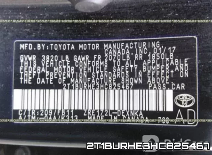 2T1BURHE3HC825467 фото 10