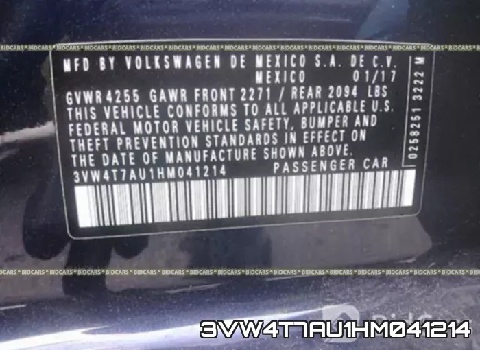 3VW4T7AU1HM041214 фото 10