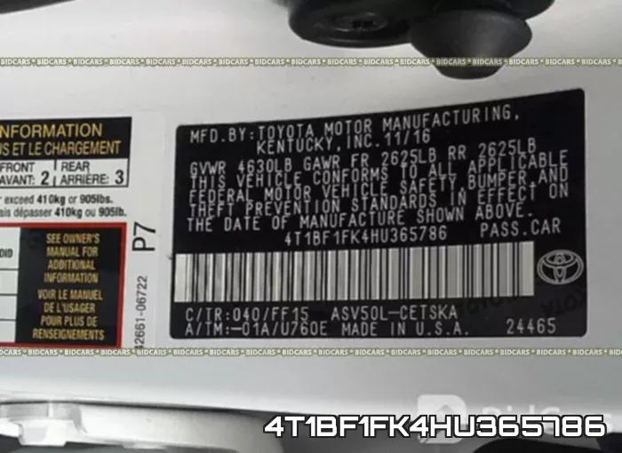 4T1BF1FK4HU365786 фото 9