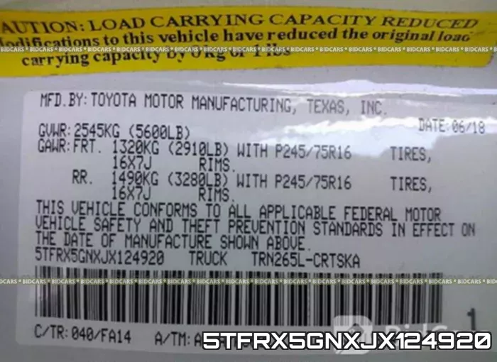 5TFRX5GNXJX124920 фото 10