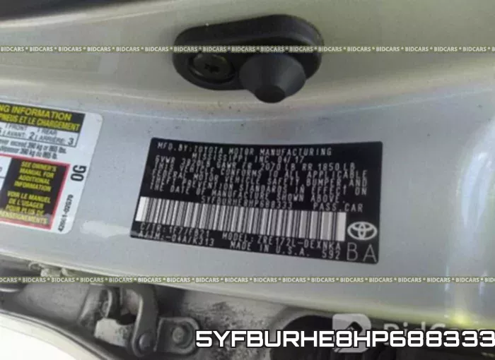 5YFBURHE8HP688333 фото 9