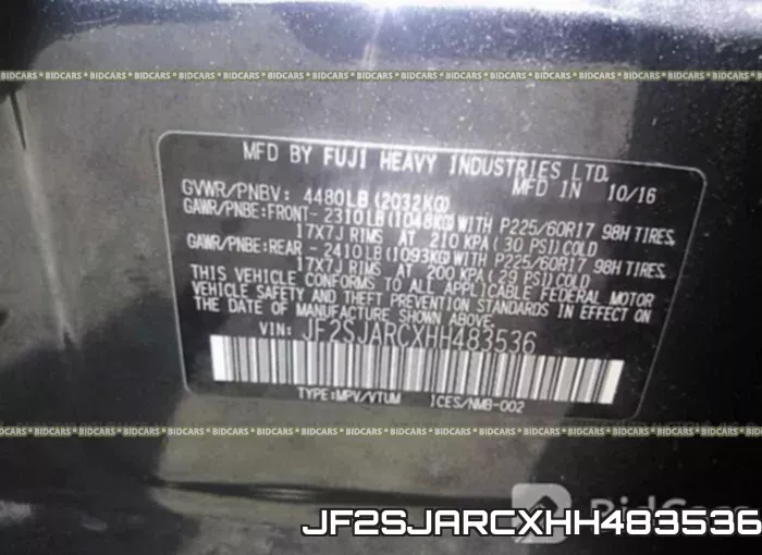 JF2SJARCXHH483536 фото 10
