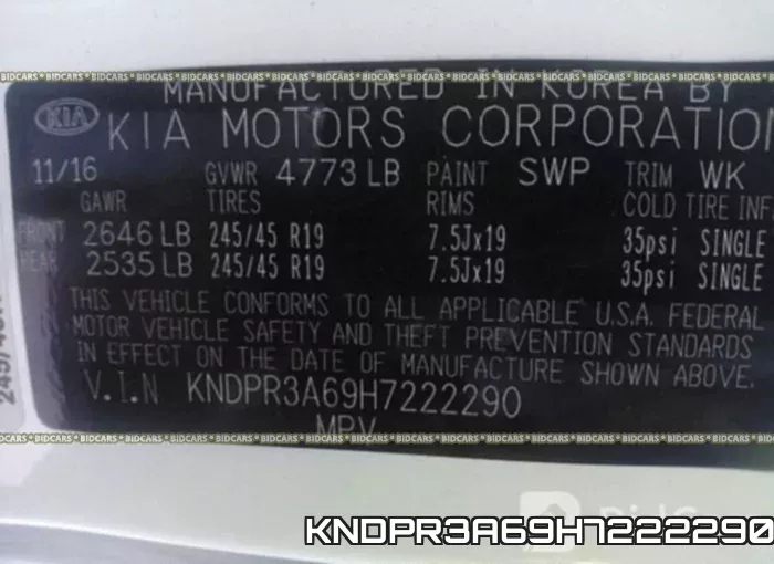 KNDPR3A69H7222290 фото 10