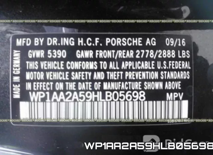 WP1AA2A59HLB05698 фото 9