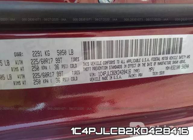 1C4PJLCB2KD428416 фото 10