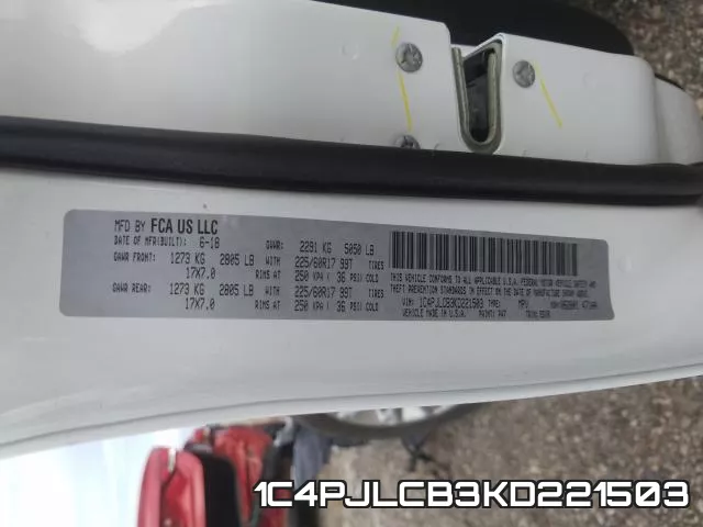 1C4PJLCB3KD221503 фото 2