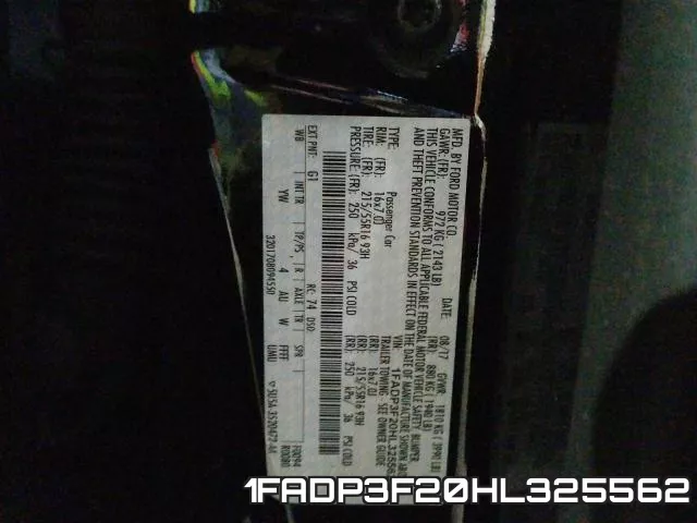 1FADP3F20HL325562 фото 2