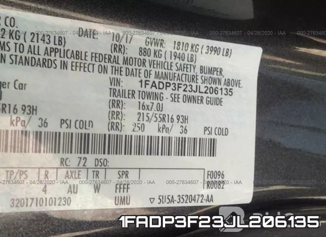 1FADP3F23JL206135 фото 9