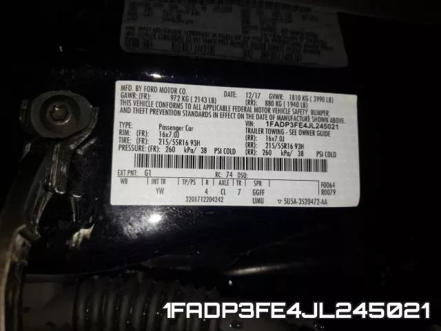 1FADP3FE4JL245021 фото 2